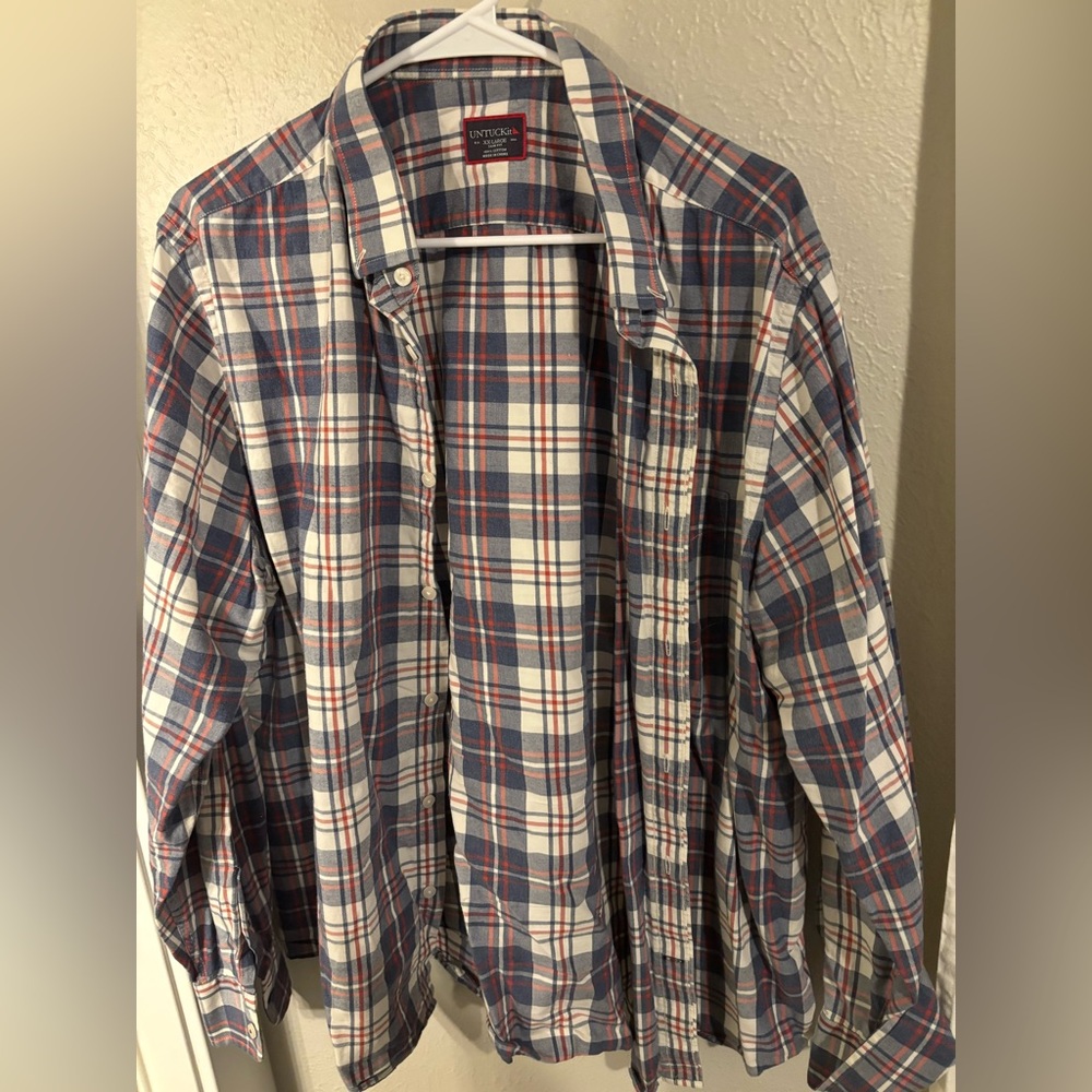 Untuckit Men's Casual Button Up Long Sleeve Shirt Size 2XL Slim Fit - Picture 2 of 3